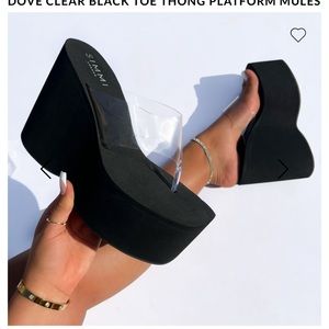 Simmi shoes y2k thong platform black